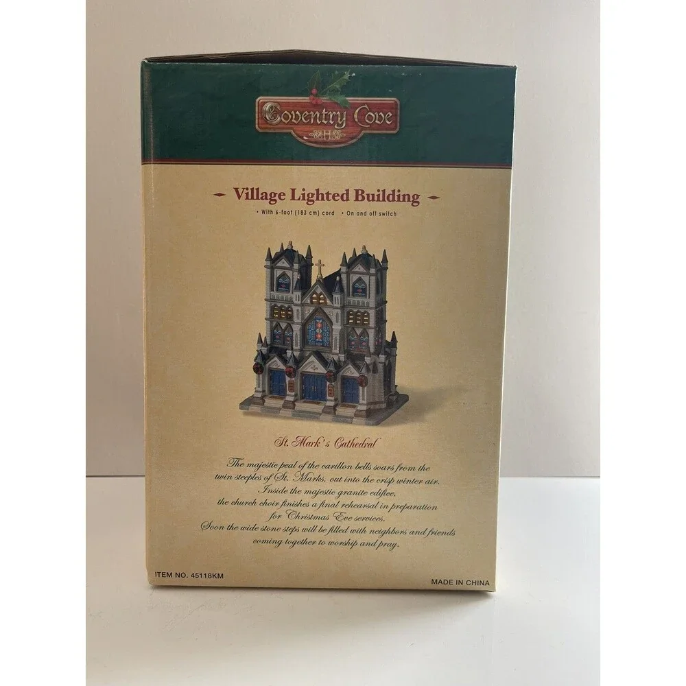 2004 Lemax Coventry Cove Christmas Village Lighted Building St Marks Cathedral